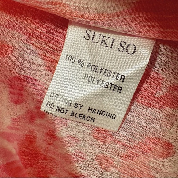 SukiSo Pink & Orange Ikat ‘Women’s Goddess Kimono’ in “Golden Hour” OS - Picture 13 of 16